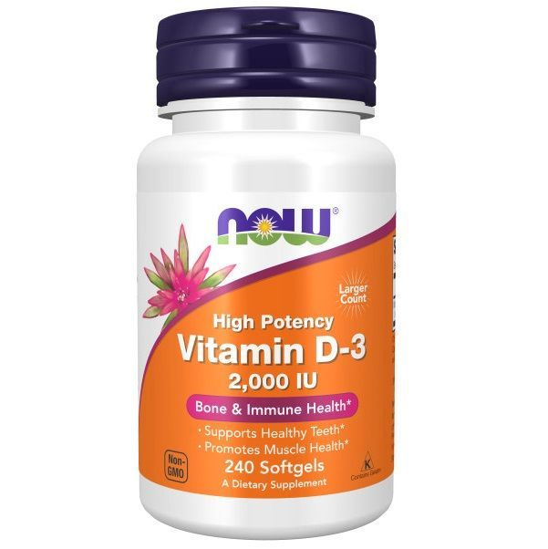 Витамины спортивные, Нау Витамин Д-3, NOW Vitamin D-3, 2000 IU 240 капсул (софтгель)  #1