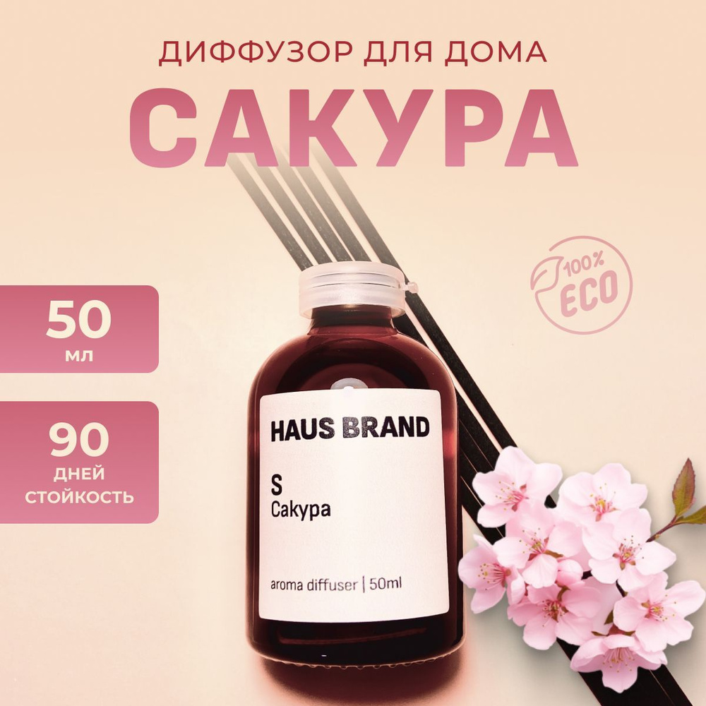 Ароматический диффузор для дома с палочками Сакура 50 мл  #1