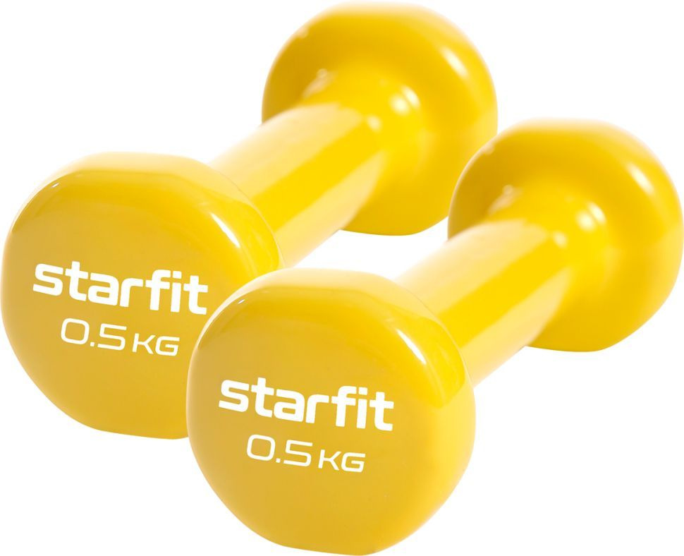 Гантели 2шт. 0,5 кг виниловые, желтый, DB-101 Starfit #1