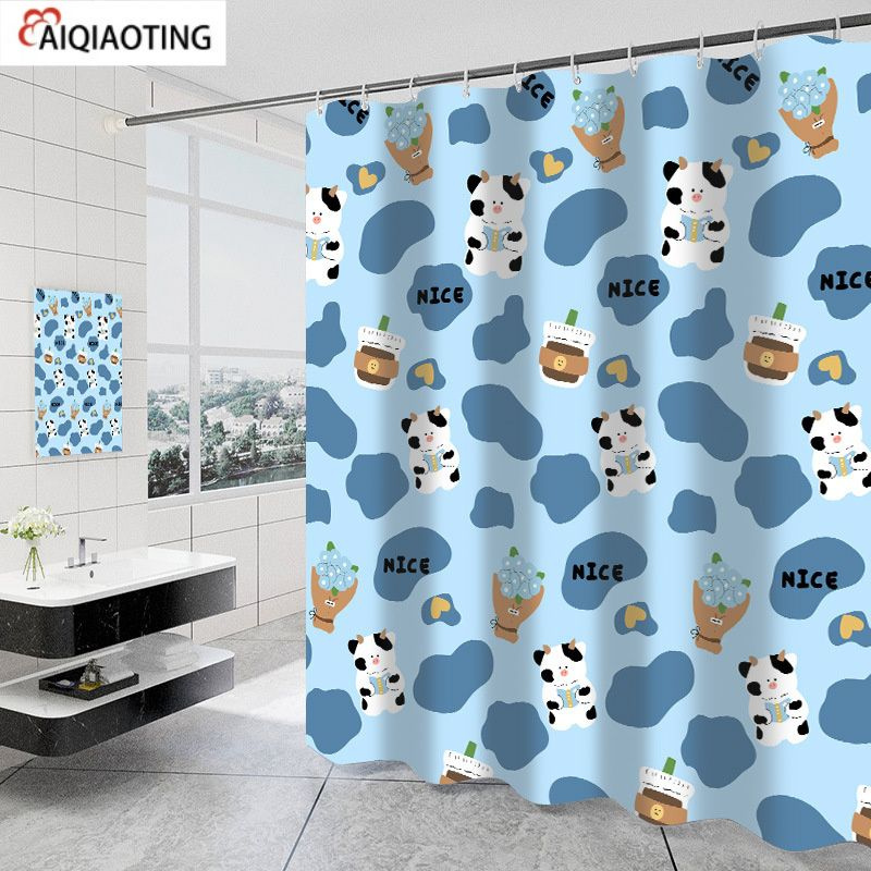 AIQIAOTING Штора для ванной 200x300 см тканевая дуга красный #1