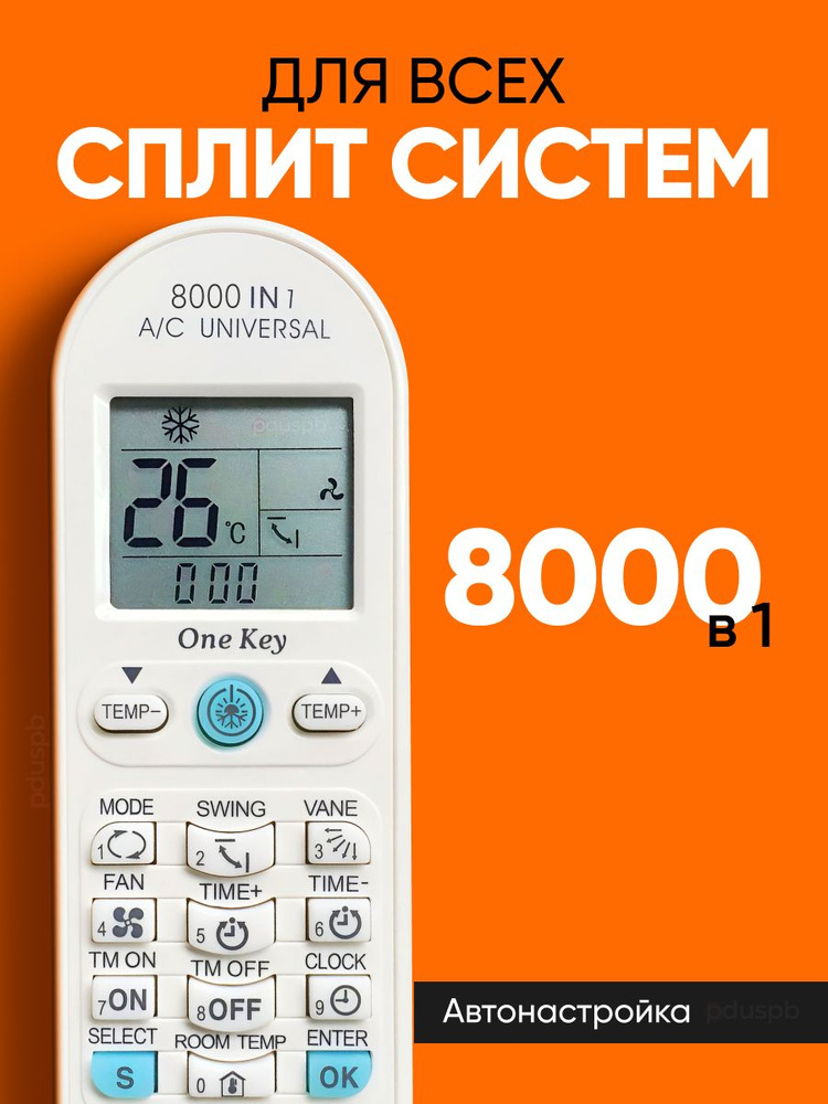 Универсальный пульт для кондиционера kt e08 8000 в 1/ пульт для сплит-системы Самсунг, General Climate, #1