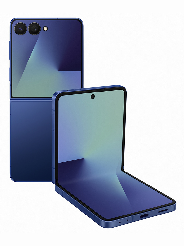 Samsung Смартфон Galaxy Z Flip7 Ростест (EAC) 12/256 ГБ, Nano-SIM, синий #1