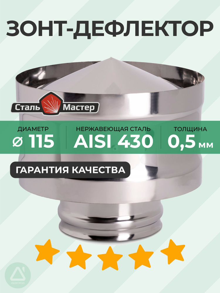 Зонт-дефлектор 115 нерж 0,5 мм #1