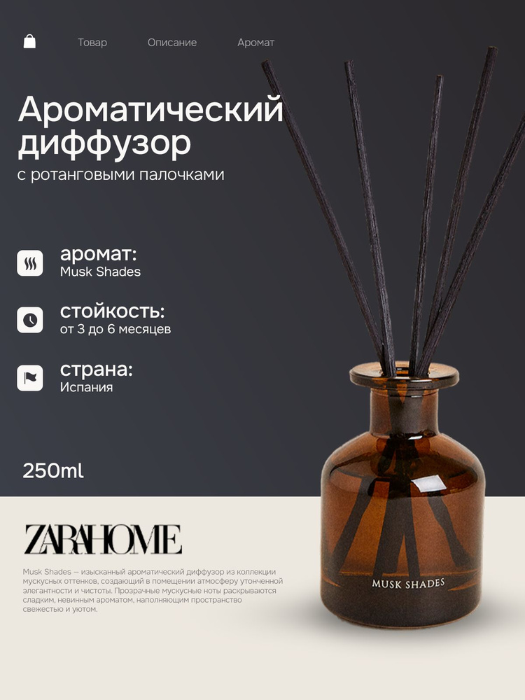 ZARA HOME, Ароматизатор для дома Musk Shades, 250 мл #1