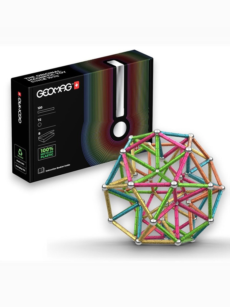GEOMAG Магнитный конструктор Компакт Блестящий 192 элемента для детей от 8 лет #1