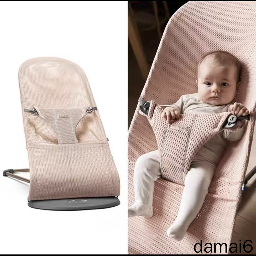 шезлонг для новорожденных от 0 BabyBjorn Bouncer Bliss Mesh,Dusty Pink-Новая модель 2025 #1