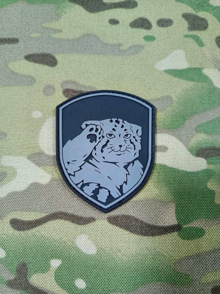 Патч Кот Манул, серый #1
