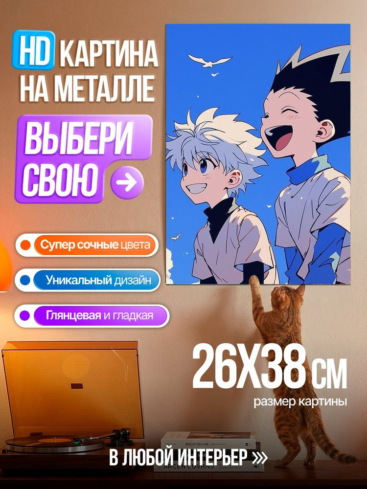 Картина на HD металле Гон и Киллуа #1