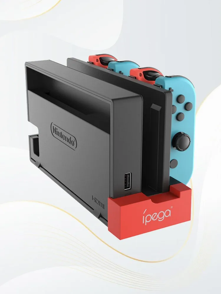 Зарядная док-станция для 4х контроллеров Joy-Con Nintendo Switch (iPega PG-9186) Black-Red, вариант, фото 5