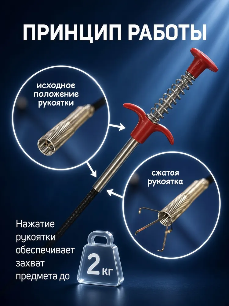 Захват гибкий ЛОМ, диаметр 6.5 мм, длина 900 мм, вариант, фото 2