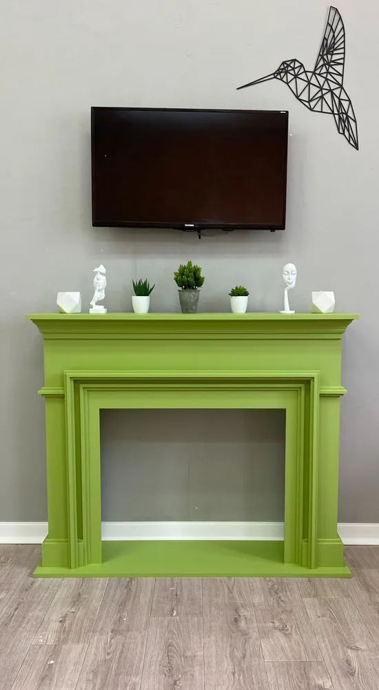 Kamin_decor_msk Портал каминный Лео 95х120х25, салатовый, 95x120x25