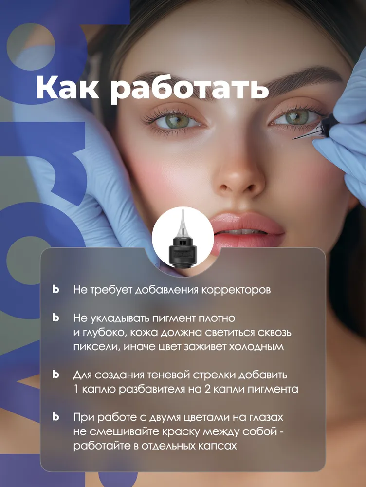 Пигмент для перманентного макияжа глаз brovi Черный квадрат 5 мл, 5 мл, фото 6