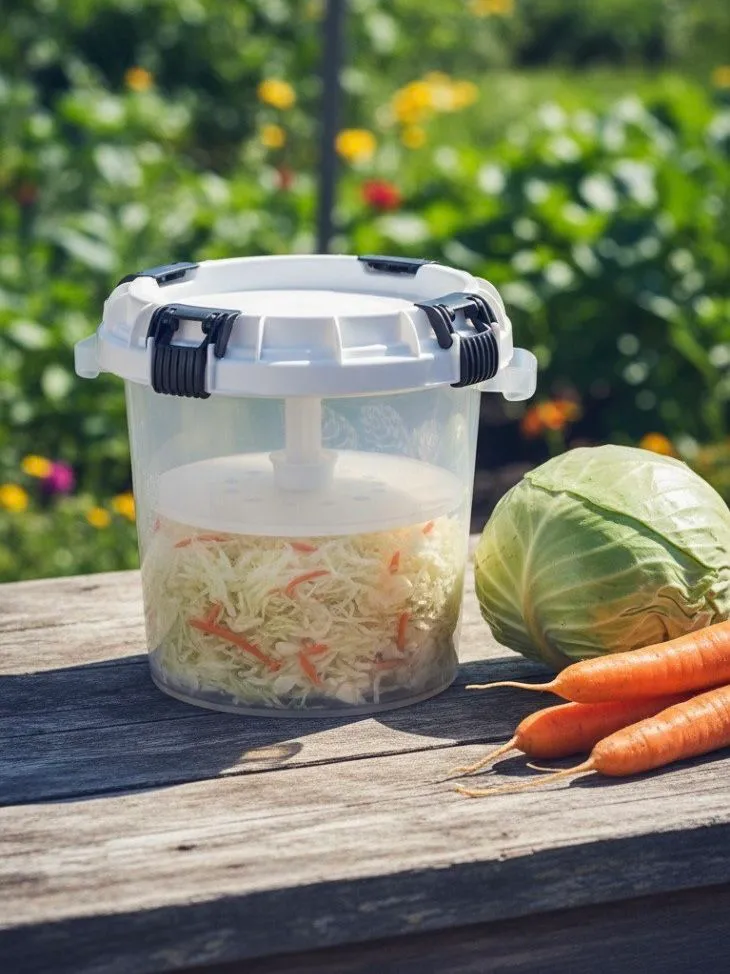 Бочка пищевая с гнётом и герметичной крышкой 10л (для засолки)  #1