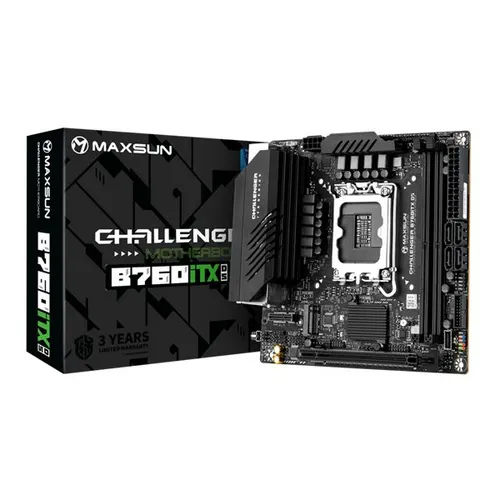 Материнская плата сокет LGA1700, DDR5, mini-ITX, Intel B760, MAXSUN MS-Challenger B760ITX D5
