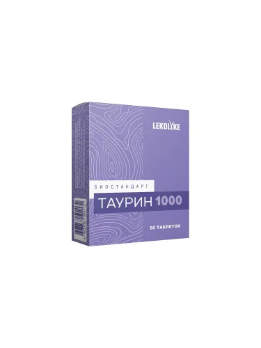 lekolike биостандарт таурин 1000 n60 табл по 600мг - 1 упаковка