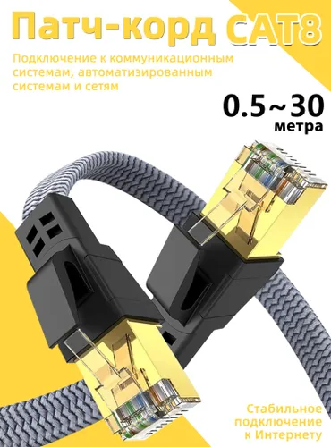 LIXDA Кабель для интернет-соединения, 1.5 м, светло-серый