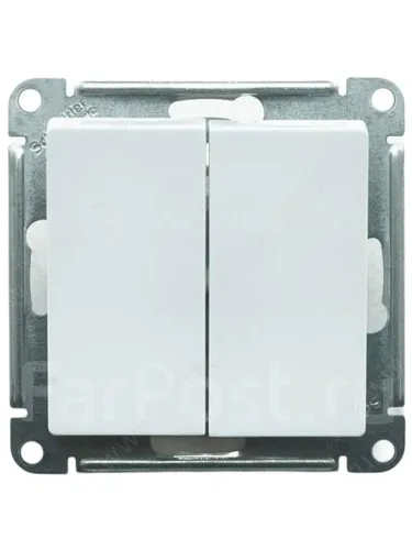 Двуклавишный выключатель Systeme Electric Atlas Design механизм белый