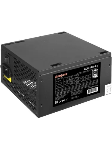 ExeGate EX282044RUS Блок питания 600PPH-LT , 600Вт, 80 PLUS, 120мм, черный