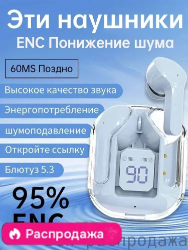 Наушники беспроводные с микрофоном, синий