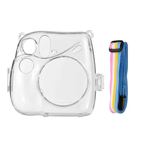 Прозрачный чехол с радужным шнурком для Fujifilm Instax Mini 7+