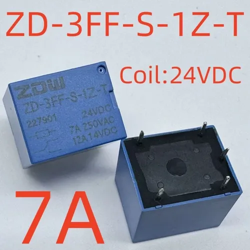 2 штуки Электромеханическое реле ZD-3FF-S-1Z-T 24 ВДЦ 7 А 5 контактов
