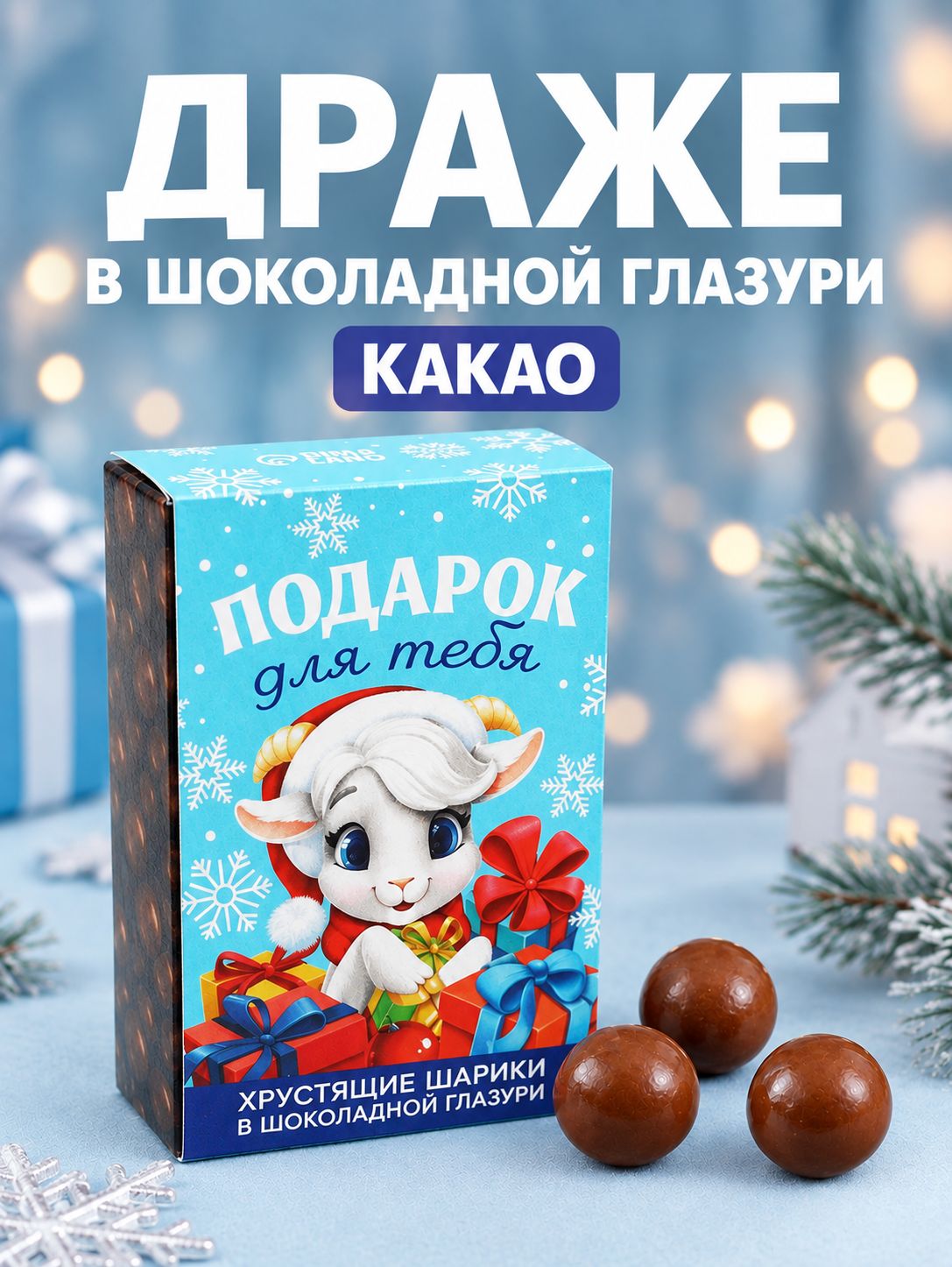Драже в шоколадной глазури Подарок для тебя , 50 г