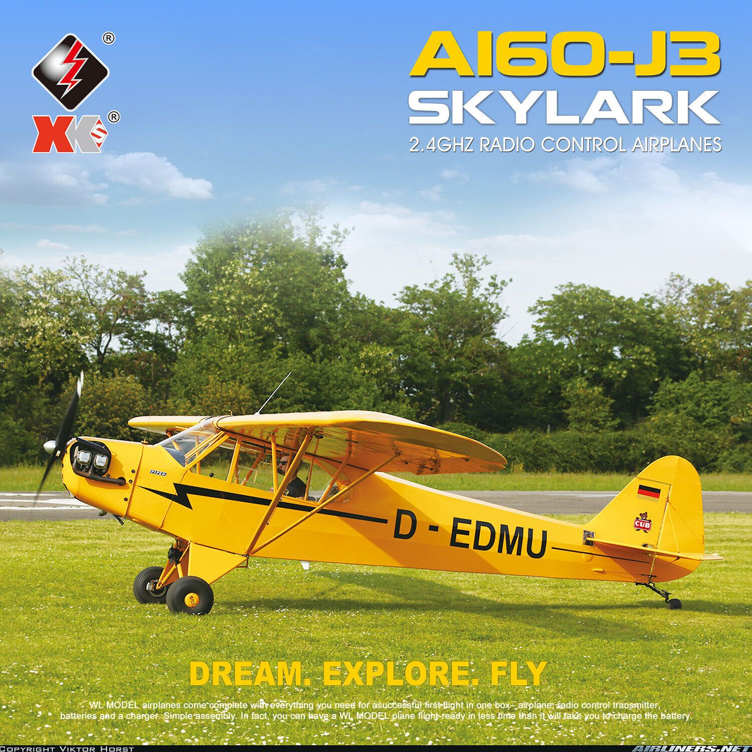 РадиоуправляемыйсамолетXKA160J3SKYLARKRCRTF2.4G-XK-A160