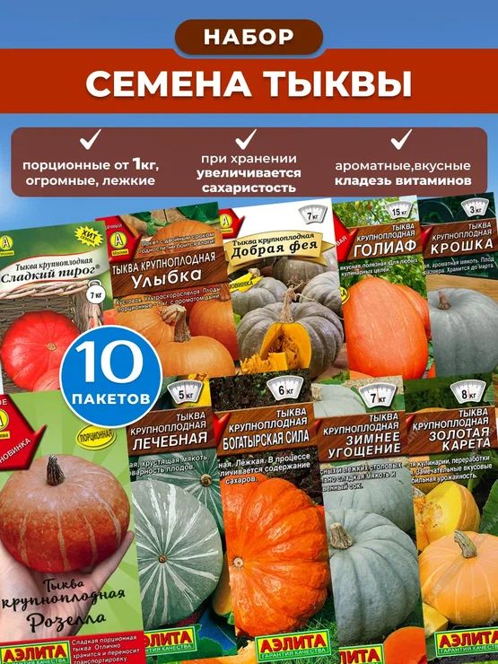 Наборсемянтыквы,10пакетовотАгрофирмыАэлита