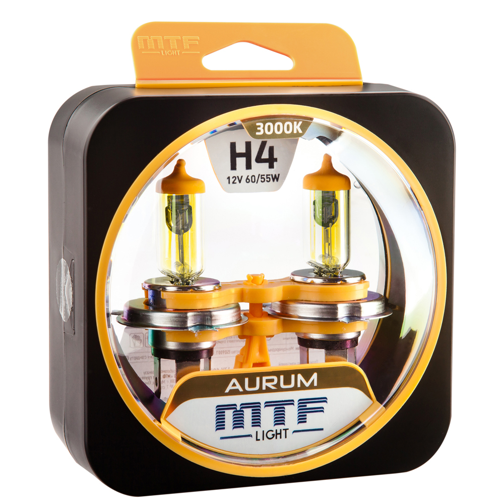 ГАЛОГЕННЫЕ АВТОЛАМПЫ СЕРИЯ AURUM H4, 12V, 60 55W, КОМПЛЕКТ 2 ШТ