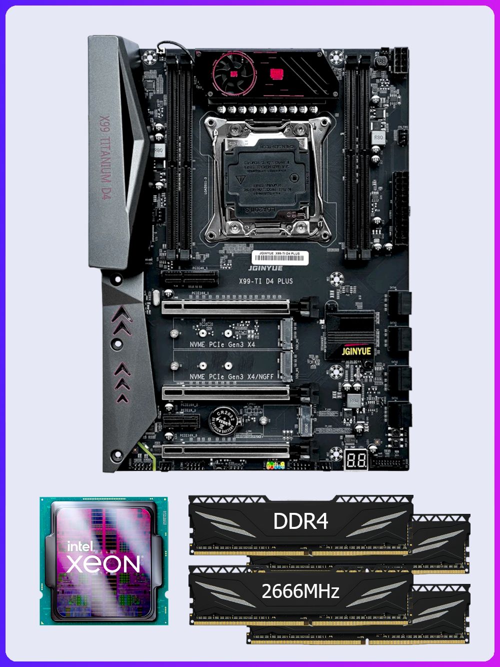 JGINYUE X99 TI D4 PLUS + процессор E5-2690 v4 14 ядер 28 потоков +