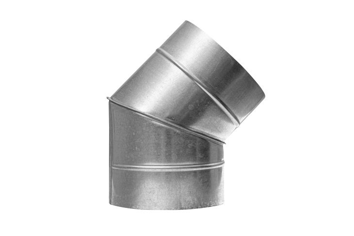 Отвод(угол/колено)45градусовдлякруглоговоздуховодаD200ммоцинкованнаясталь0,5мм