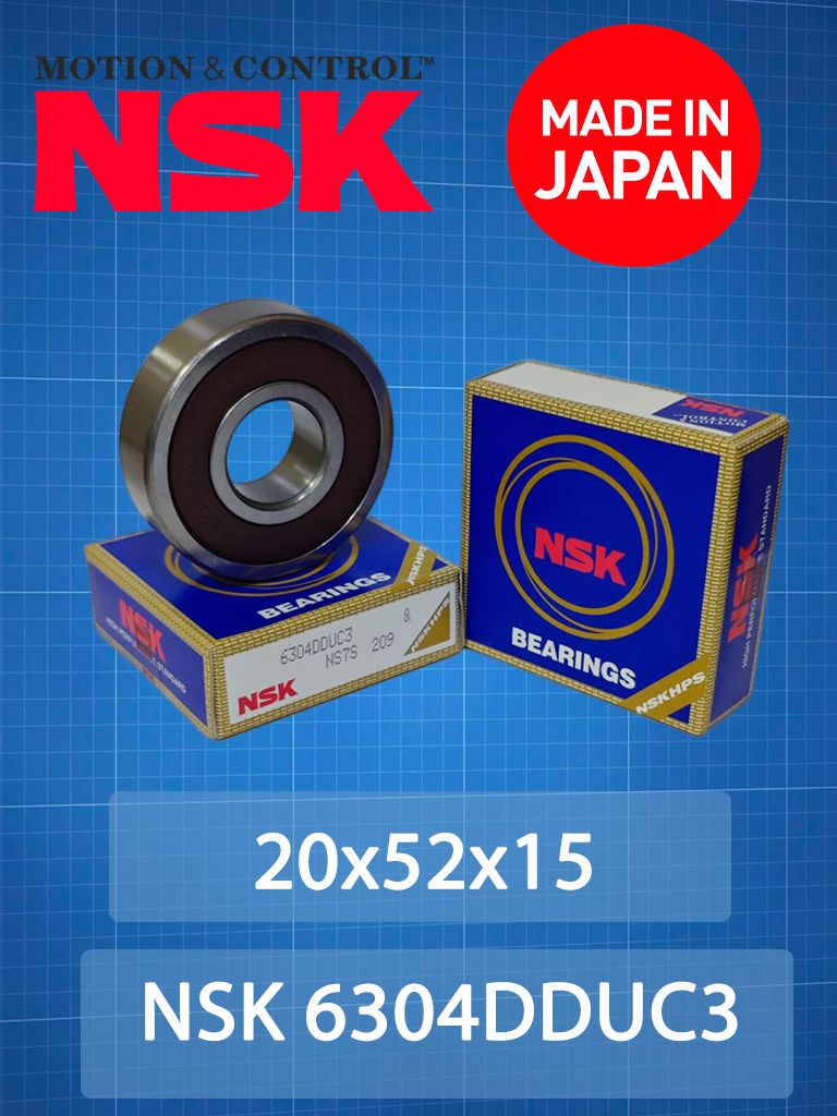 Подшипник 6304DDUC3 NSK (6304-2RSC3 / 76-180304) (20x52x15) Made
