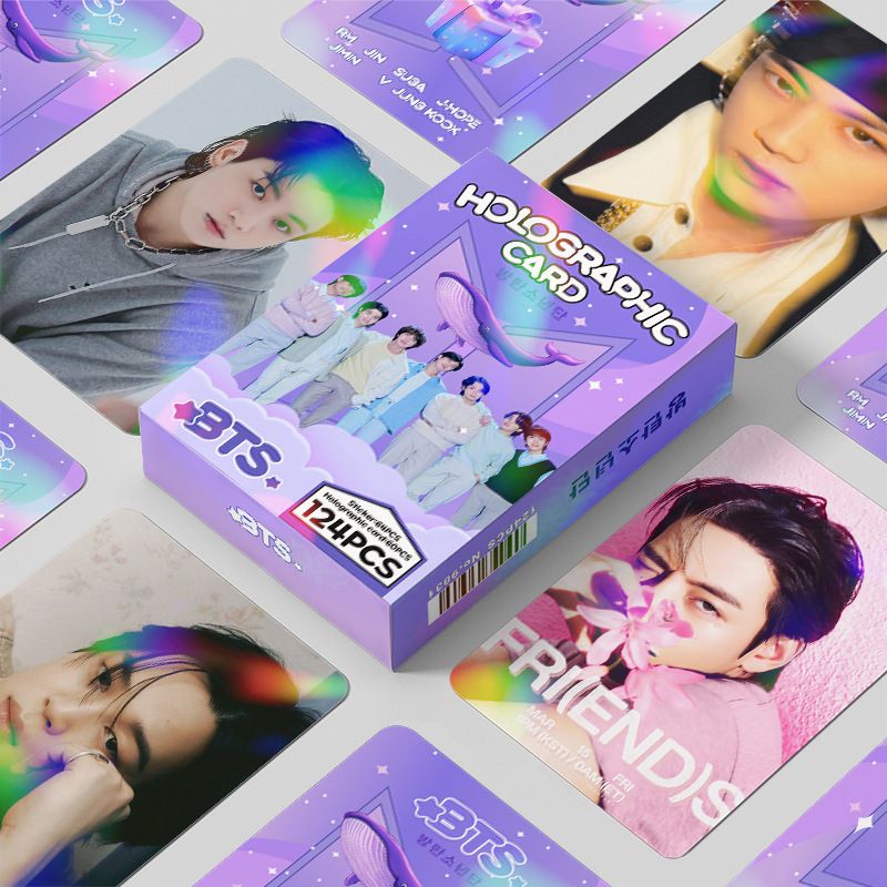 KPOP 124pcs/box BTS голографические фотокарточки BTS KPOP лазерные LOMO ...