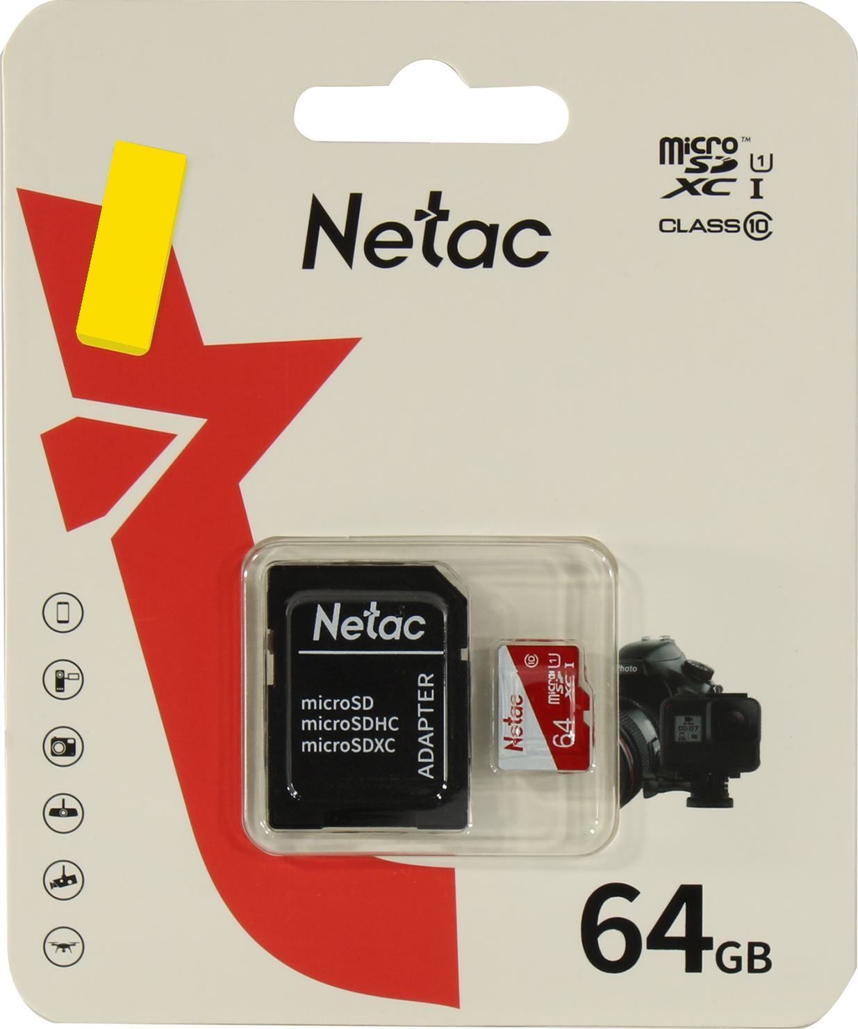 NetacP500ECO64ГБКартапамятиmicroSD,NT02P500ECO-064G-R,белая