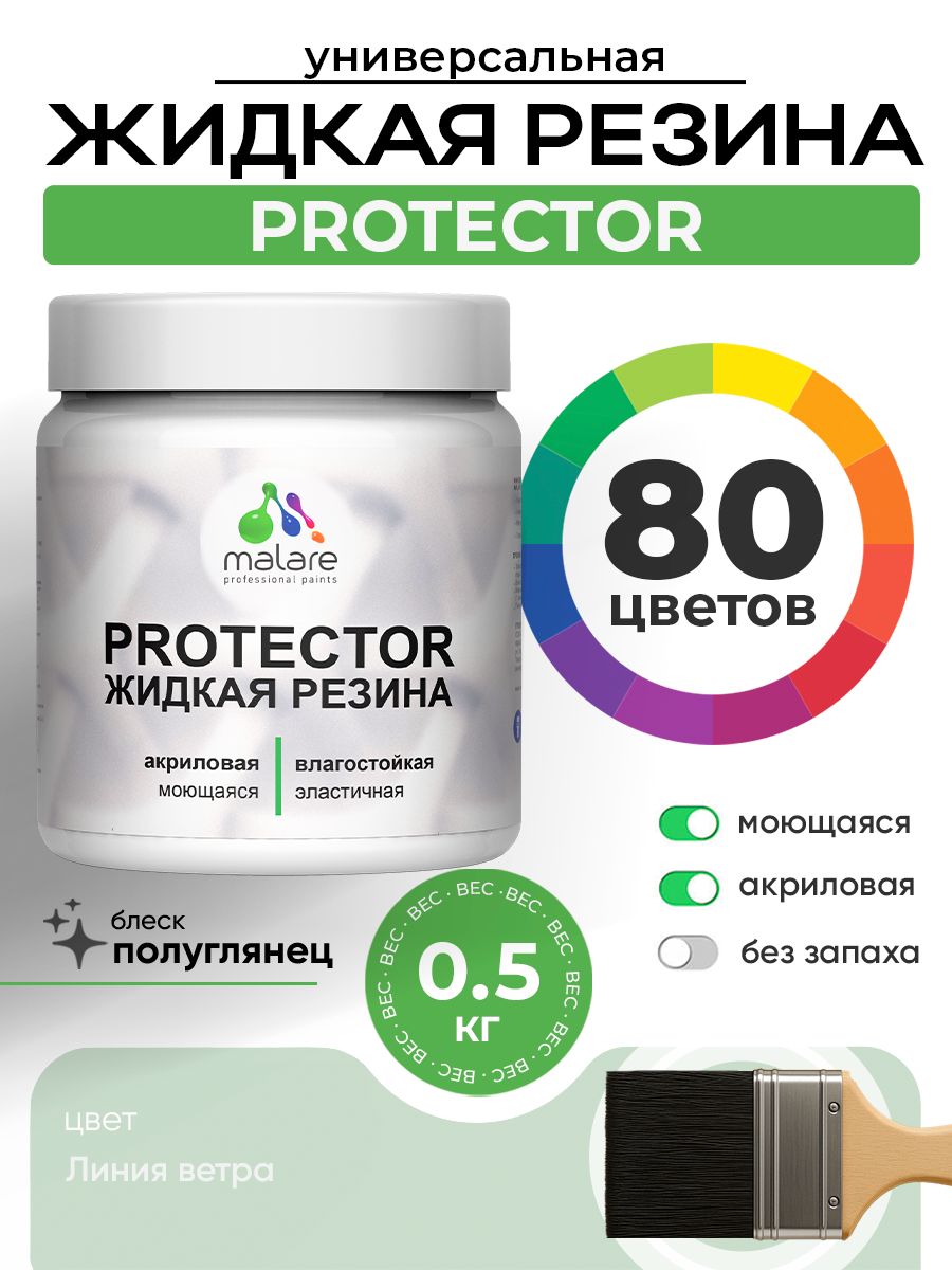 Жидкая резина Malare PROTECTOR резиновая краска для внутренних и наружных работ/