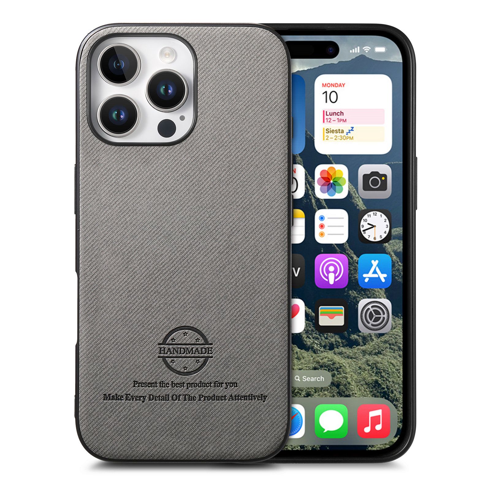 智能手机壳 用于 Apple iPhone 16 Pro Max, 热塑性聚氨酯, 灰色