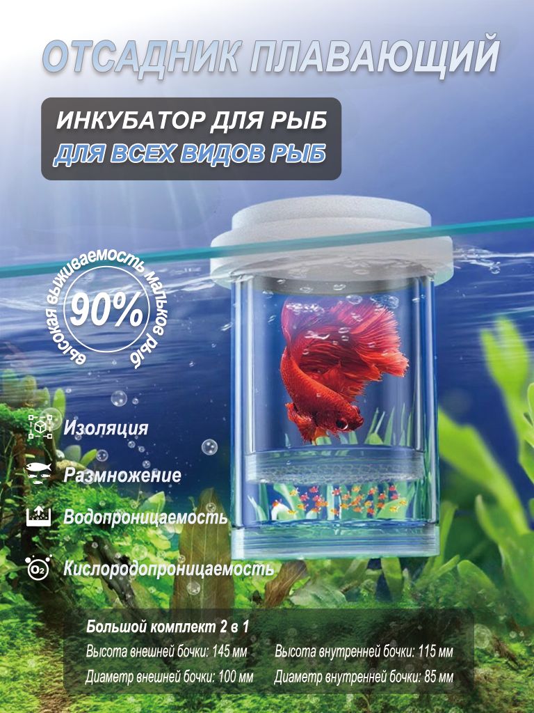 Плавающийотсадникинкубатордляразмножениярыбикреветокзащитымальков