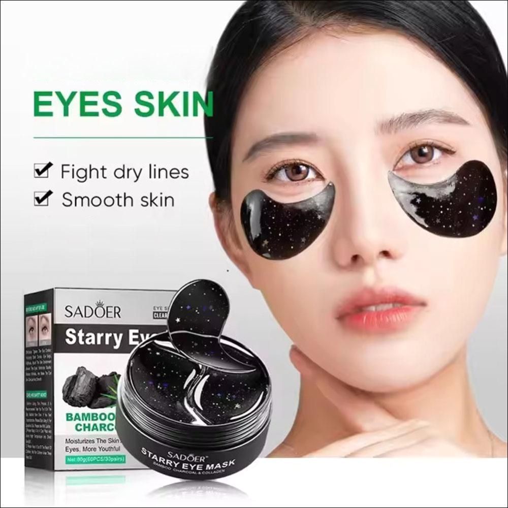 SADOERStarryEyeMaskГидрогелевыепатчидляглазототековитемныхкруговсколлагеном,антивозрастные,охлаждающие,интенсивноувлажняющиеиомолаживающие.60шт(30пар)