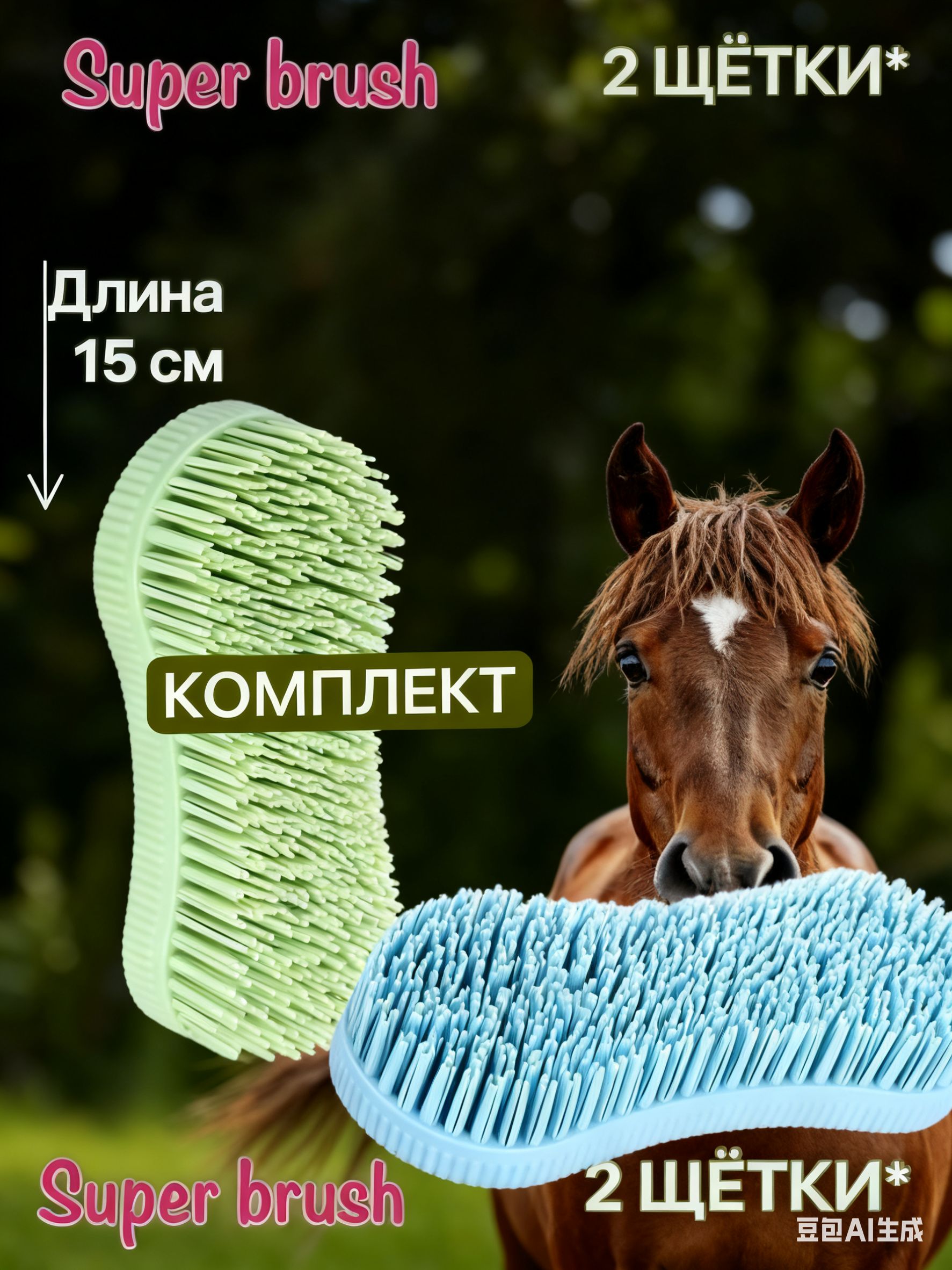 2шт.Щёткаскребницадляживотных,лошадей,собакикошекИспользуетсядляукладкишерстиживотных