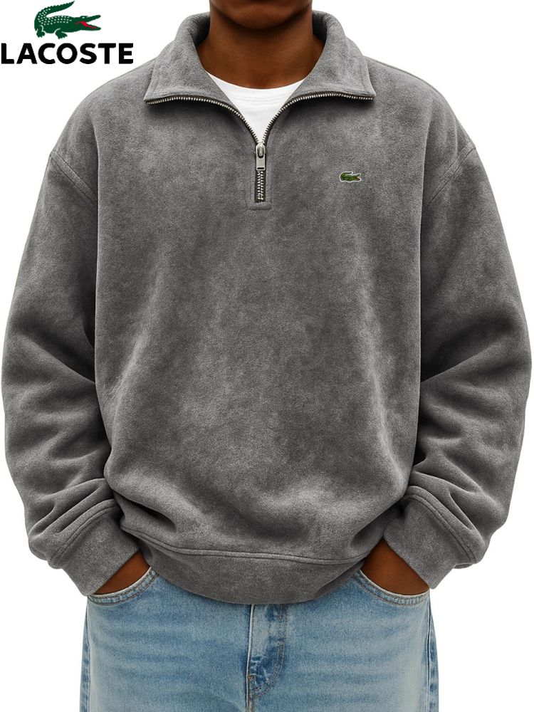 ТолстовкаLacosteМужскаяТолстовкаLacoste,полузип,стойка,свободныйкрой,осень-зима2025,повседневная,базовыйгардероб