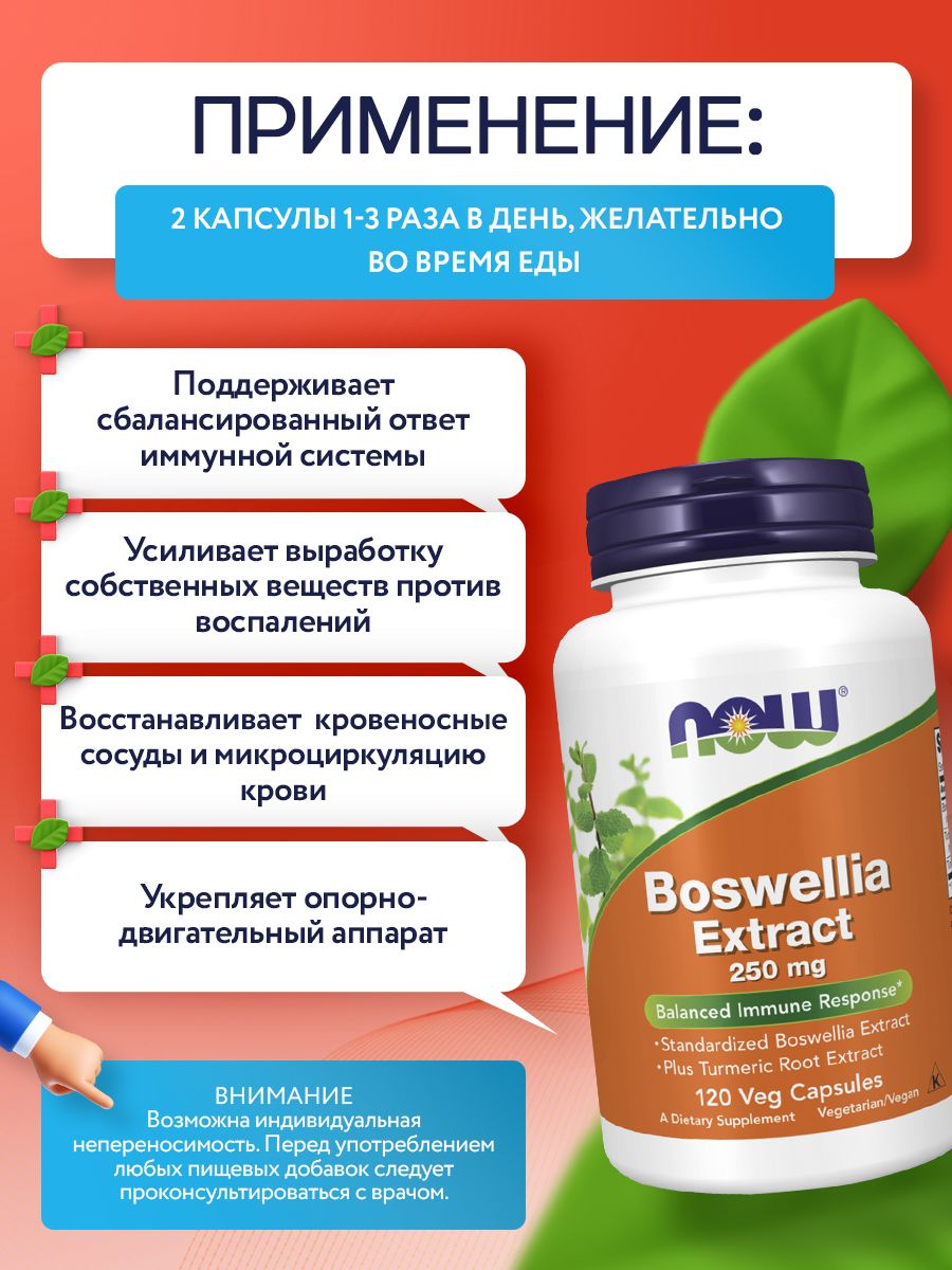 Now, BOSWELLIA EXTRACT 250mg 120 VEG CAPS