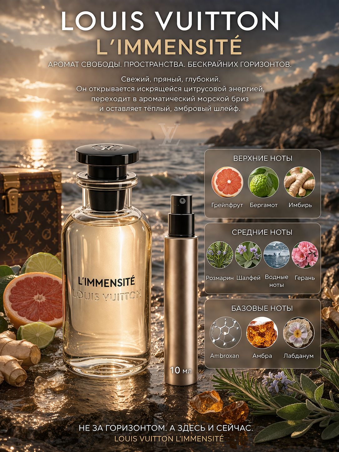 Louis Vuitton L'Immensite Вода парфюмерная для мужчин 10 мл Отливант купить