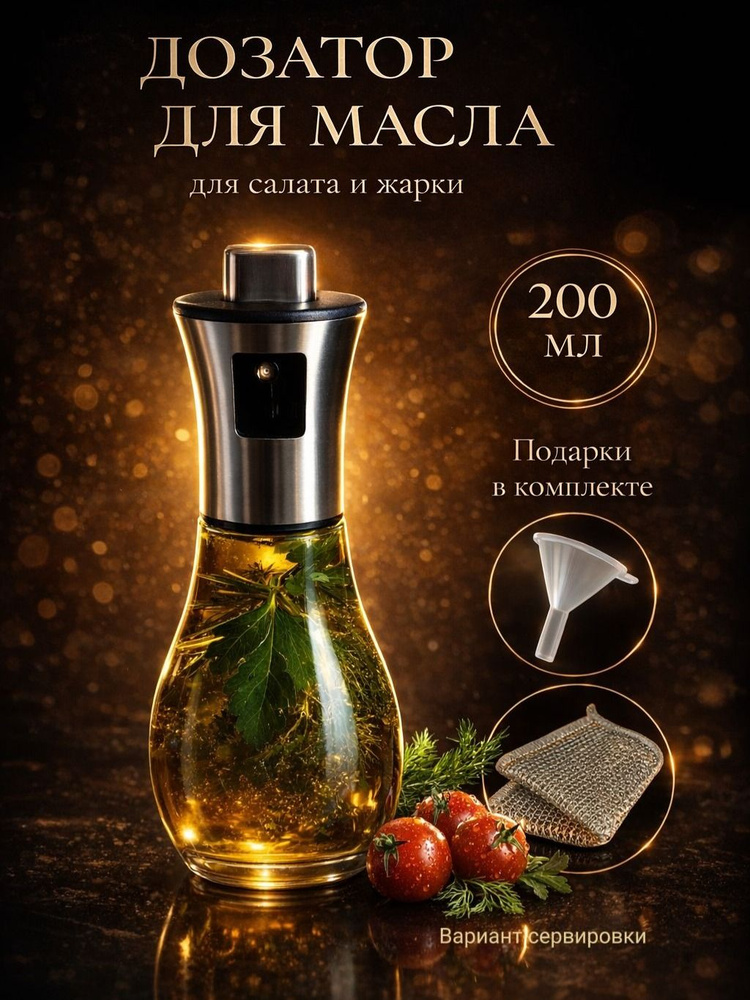 Распылитель для масла, стеклянный, 200 мл, спрей для масла #1