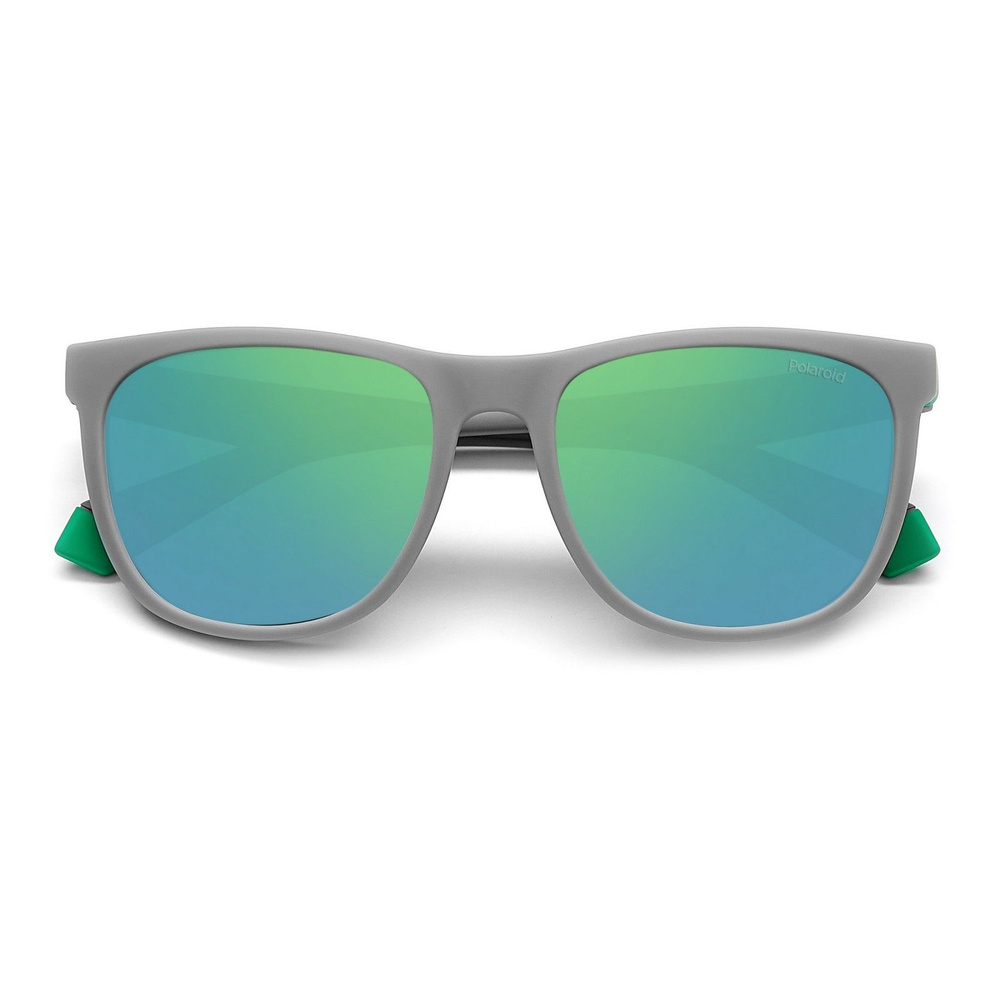 Детские солнцезащитные очки Polaroid Kids PLD 8049/S 3U5 5Z, цвет: зеленый, цвет линзы: серый, квадратные, #1