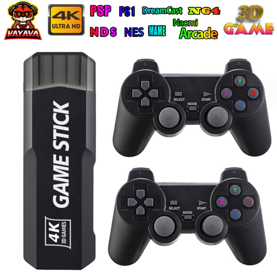 4K Универсальная Игровая Приставка GAME STICK Поддержка PSP, PS1, DreamCast  и других, с Беспроводными Джойстиками - купить с доставкой по выгодным  ценам в интернет-магазине OZON (1408530989)