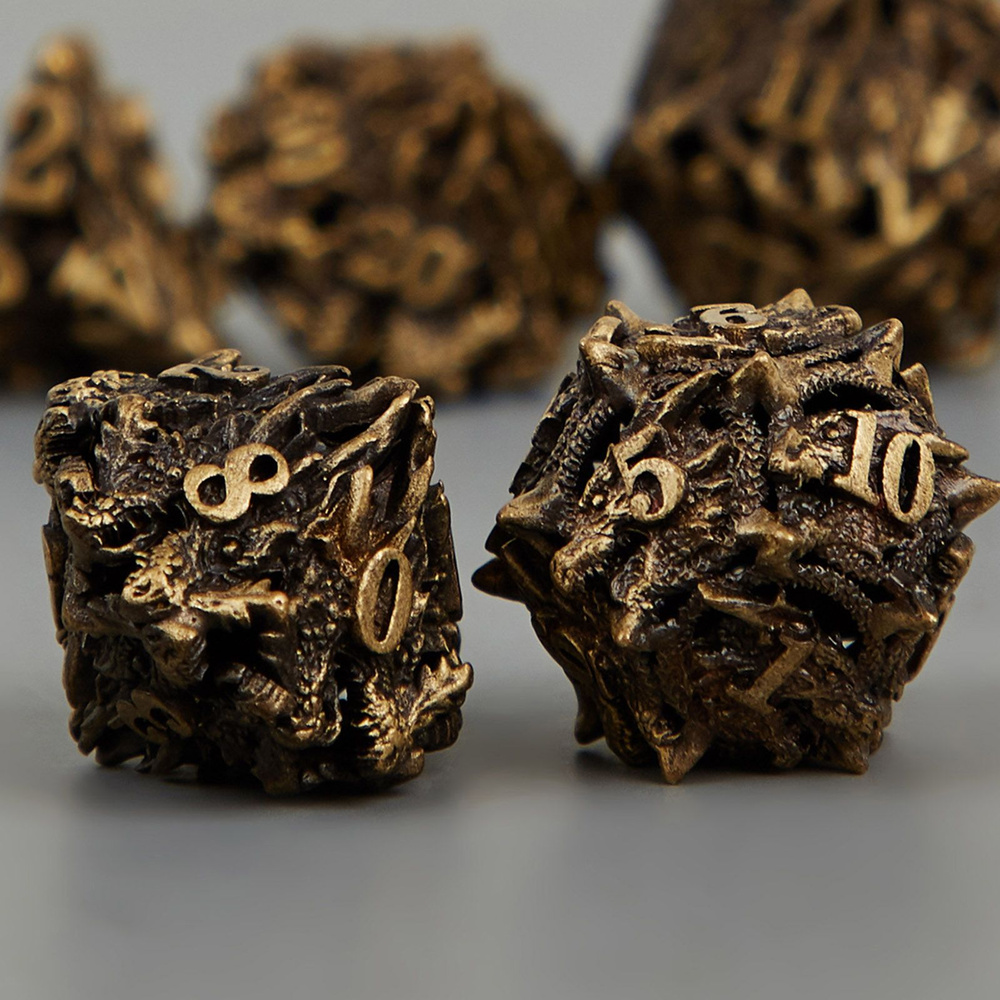 Кубики для DnD (ДнД) 7 шт Металлические ,Кости игральные Дайсы ...