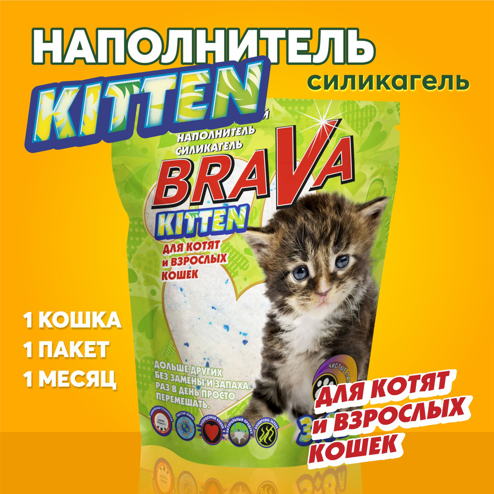 BraVa Наполнитель Силикагелевый Впитывающий Без отдушки 1500г. - купить с  доставкой по выгодным ценам в интернет-магазине OZON (258857613)