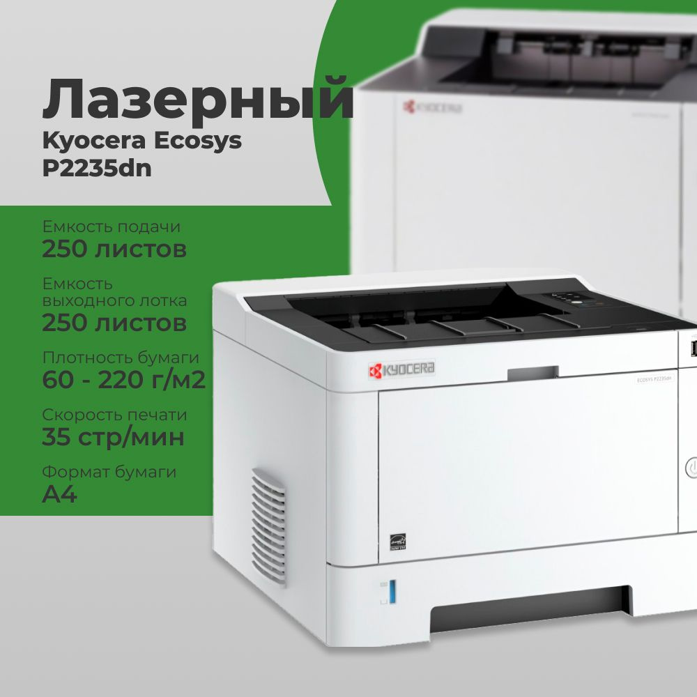 Принтер KYOCERA 1102RV3NL0, Монохромный печать, купить по низкой цене:  отзывы, фото, характеристики в интернет-магазине OZON (713036674)