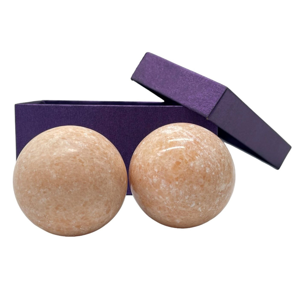 Массажные шары здоровья (шары Баодинга) камень мрамор 5 см бежевые ...