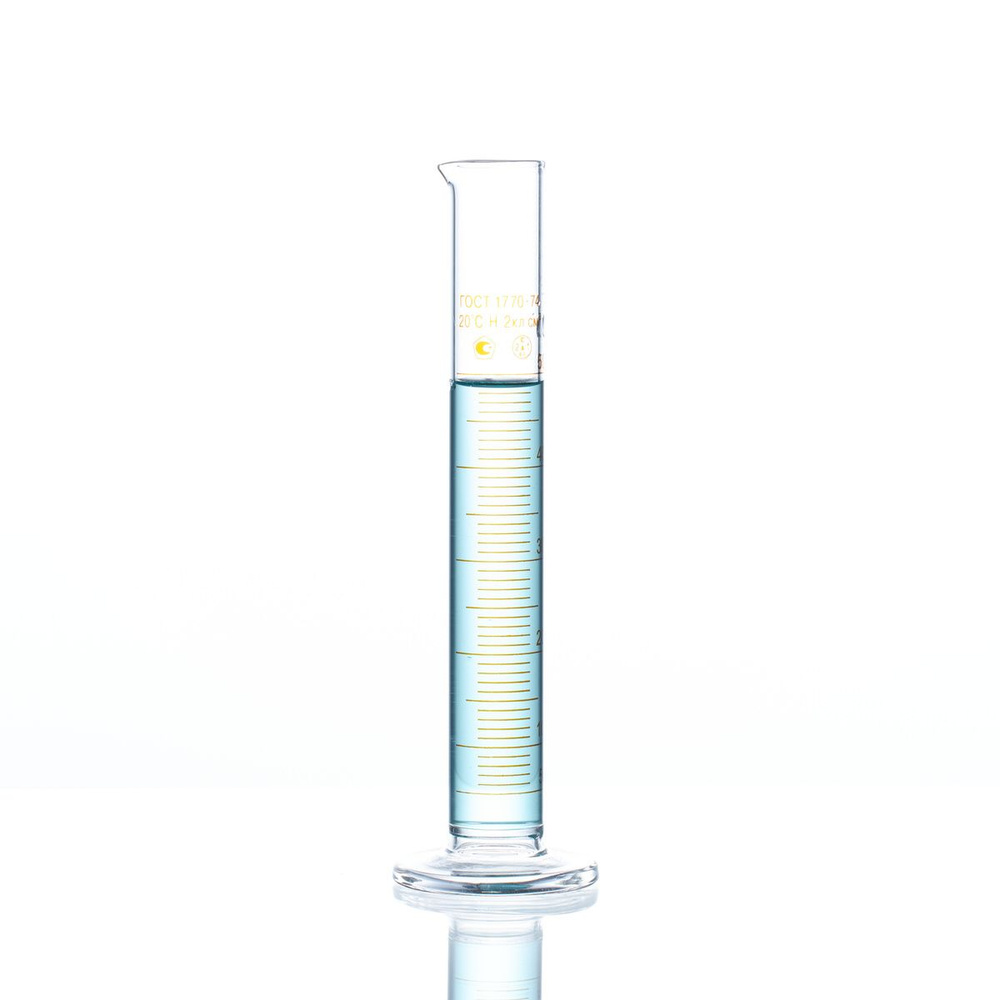 Цилиндр лабораторный 50 мл (мерный: исполнение 1 - на стеклянном основании) 1-50-2  #1